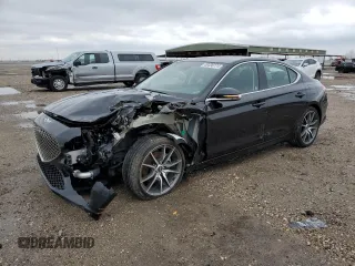 2023 Genesis G70 2.0T with VIN KMTG34TA7PU131464, listed as a Copart auction lot 61521584 with 13,346 mi miles and Salvage Title. Bid and sale history available at carsss.com. Image 1.