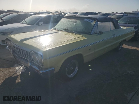1964 Chevrolet Impala z VIN 41467L179102, wystawiony jako Copart lot #77947844 z przebiegiem 96 809 mil mil oraz Nie do naprawy • Non repairable. Historia ofert i sprzedaży dostępna na DreamBid. Obrazek 1.