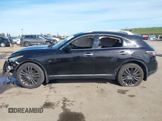 2017 Infiniti QX70 with VIN JN8CS1MW1HM410293, listed as a IAAI auction lot 41689343 with 149,823 mi miles and . Bid and sale history available at DreamBid. Image 14.