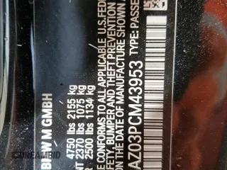 2023 BMW M4 Competition with VIN WBS33AZ03PCM43953, listed as a Copart auction lot 70176304 with 0 mi miles and Salvage Title. Bid and sale history available at carsss.com. Image 13.