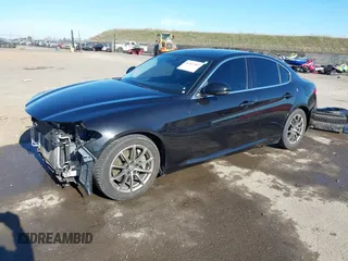 2018 Alfa Romeo Giulia with VIN ZARFAEBN5J7581071, listed as a IAAI auction lot 41313207 with 91,793 mi miles. Bid and sale history available at carsss.com. Image 2.