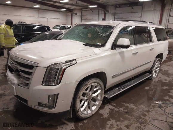 2017 Cadillac Escalade ESV Platinum with VIN 1GYS4KKJ8HR289242, listed as a IAAI auction lot 41581029 with 160,377 mi miles. Bid and sale history available at carsss.com. Image 19.