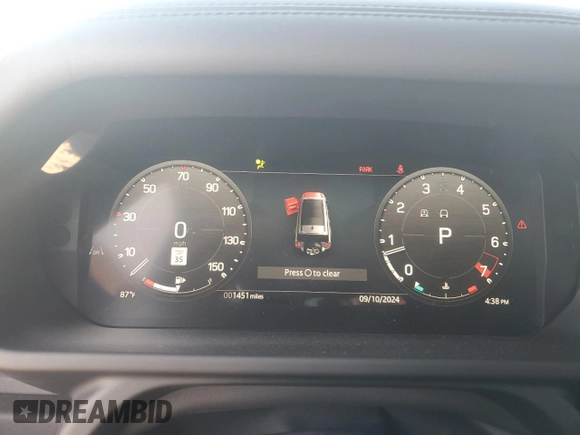2024 Land Rover Defender with VIN SALEWFEU8R2294020, listed as a Copart auction lot 75290774 with 1,451 mi miles and Salvage title. Bid and sale history available at DreamBid. Image 9.