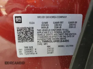 2024 Chevrolet TrailBlazer LS with VIN KL79MNSL6RB164495, listed as a Copart auction lot 41838285 with 13,181 mi miles and Salvage Title. Bid and sale history available at DreamBid. Image 13.