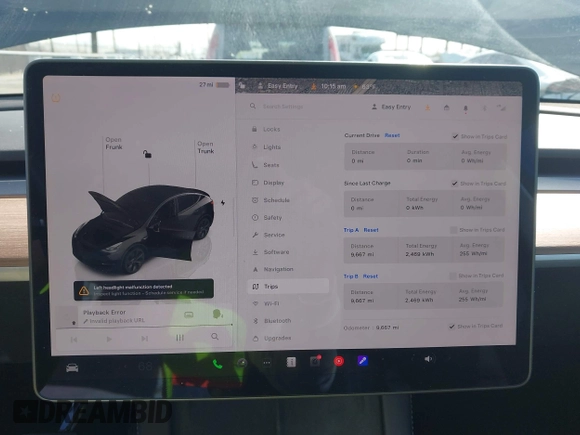 2025 Tesla Model Y Long Range with VIN 7SAYGDEE9SF278607, listed as a IAAI auction lot 41932084 with 9,667 mi miles and . Bid and sale history available at carsss.com. Image 7.
