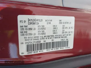 2007 Chrysler Town & Country Touring with VIN 2A4GP54L57R185569, listed as a IAAI auction lot 42152729 with 157,822 mi miles and . Bid and sale history available at DreamBid. Image 9.