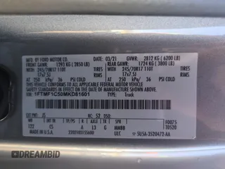 2021 Ford F-150 XL with VIN 1FTMF1C50MKD81601, listed as a Copart auction lot 49331765 with 65,702 mi miles and Salvage title. Bid and sale history available at DreamBid. Image 13.