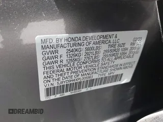 2023 Acura MDX Technology with VIN 5J8YD9H4XPL005963, listed as a IAAI auction lot 42325583 with 36,220 mi miles and . Bid and sale history available at DreamBid. Image 9.