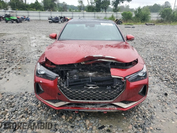 2019 Genesis G70 Dynamic with VIN KMTG34LE2KU021837, listed as a Copart auction lot 57754815 with 41,586 mi miles and Salvage title. Bid and sale history available at DreamBid. Image 5.