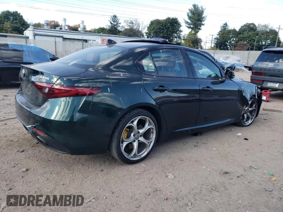 2020 Alfa Romeo Giulia Ti with VIN ZARFANBN7L7630175, listed as a Copart auction lot 75011584 with 0 mi miles and Salvage Title. Bid and sale history available at carsss.com. Image 3.