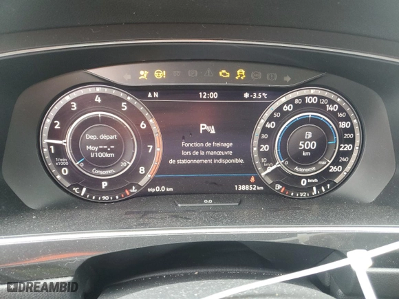 2018 Volkswagen Tiguan SEL Premium with VIN 3VV4B7AX9JM095142, listed as a Copart auction lot 46294955 with 138,852 mi miles and Salvage Title. Bid and sale history available at carsss.com. Image 9.