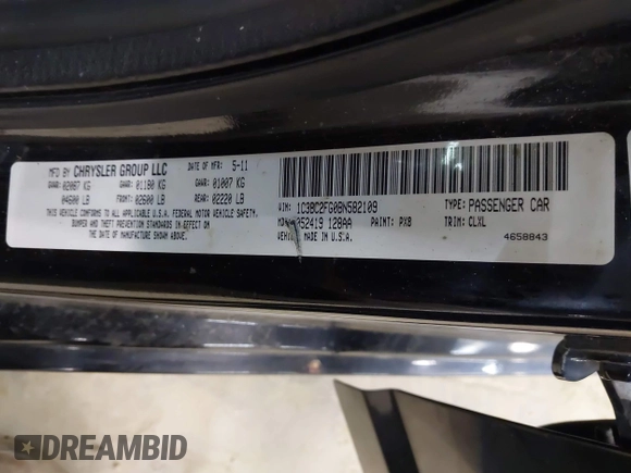 2011 Chrysler 200 Limited with VIN 1C3BC2FG0BN582109, listed as a IAAI auction lot 41972797 with 156,900 mi miles. Bid and sale history available at carsss.com. Image 9.