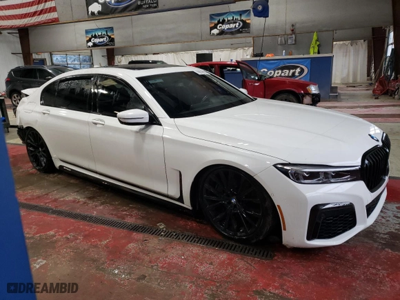 2021 BMW 7 Series 750i xDrive with VIN WBA7U2C09MCF59416, listed as a Copart auction lot 78019914 with 0 mi miles and Salvage Title. Bid and sale history available at carsss.com. Image 4.