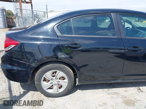 2014 Honda Civic Sedan LX with VIN 19XFB2F54EE263044, listed as a IAAI auction lot 42126752 with 99,824 mi miles. Bid and sale history available at carsss.com. Image 6.