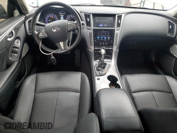 2017 Infiniti Q50 Signature Edition with VIN JN1EV7AR1HM835769, listed as a Copart auction lot 55125745 with 97,290 mi miles and Salvage title. Bid and sale history available at DreamBid. Image 8.