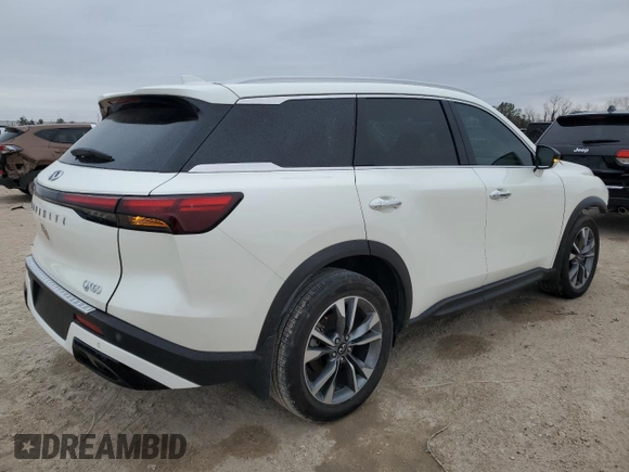 2024 Infiniti QX60 Luxe with VIN 5N1DL1FSXRC337371, listed as a Copart auction lot 46579505 with 11,104 mi miles and Clean title. Bid and sale history available at DreamBid. Image 3.