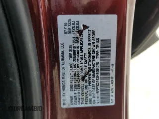 2017 Honda Ridgeline RTL-T with VIN 5FPYK2F6XHB004078, listed as a Copart auction lot 53120405 with 109,313 mi miles and Salvage title. Bid and sale history available at DreamBid. Image 13.