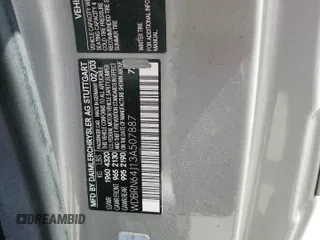 2003 Mercedes-Benz C z VIN WDBRN64J13A507887, wystawiony jako Copart lot #71978414 z przebiegiem Nie podano mil oraz Szkoda całkowita • Salvage title. Historia ofert i sprzedaży dostępna na DreamBid. Obrazek 12.