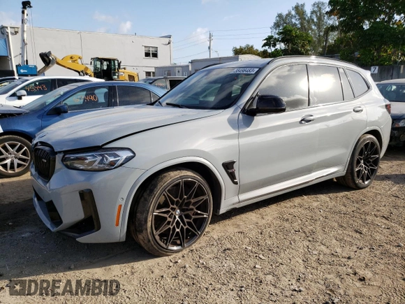 2022 BMW X3 M z VIN 5YM13EC01N9L57914, wystawiony jako Copart lot #38498483 z przebiegiem 17 261 mil mil oraz Szkoda całkowita • Salvage title. Historia ofert i sprzedaży dostępna na DreamBid. Obrazek 1.