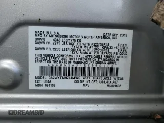 2014 Mitsubishi Outlander Sport ES with VIN 4A4AR3AU4EE009123, listed as a Copart auction lot 76340684 with 132,896 mi miles and Clean Title. Bid and sale history available at carsss.com. Image 13.