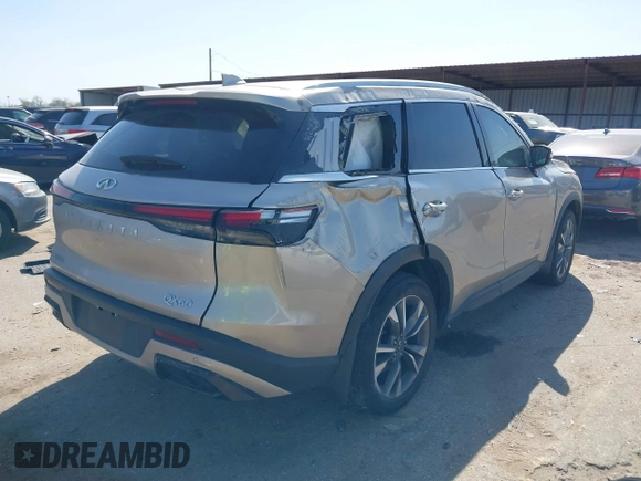 2024 Infiniti QX60 Luxe с VIN 5N1DL1FR6RC344203, выставлен на аукционе IAAI как лот 41843681 с пробегом 10 358 миль миль и . История ставок и продаж доступна на DreamBid. Изображение 4.