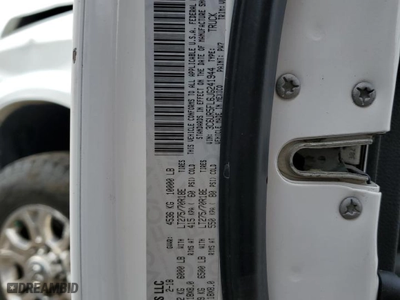 2018 Ram 2500 Laramie with VIN 3C6UR5FL6JG241944, listed as a Copart auction lot 48520365 with 177,395 mi miles and Salvage Title. Bid and sale history available at carsss.com. Image 13.