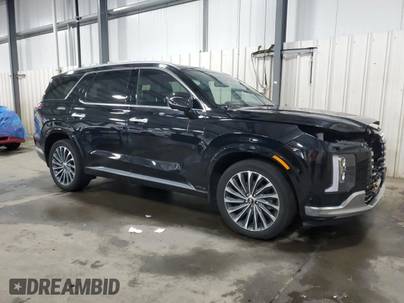2023 Hyundai Palisade Calligraphy z VIN KM8R7DGE6PU556680, wystawiony jako Copart lot #53627735 z przebiegiem 59 116 mil mil oraz Szkoda całkowita • Salvage title. Historia ofert i sprzedaży dostępna na DreamBid. Obrazek 4.