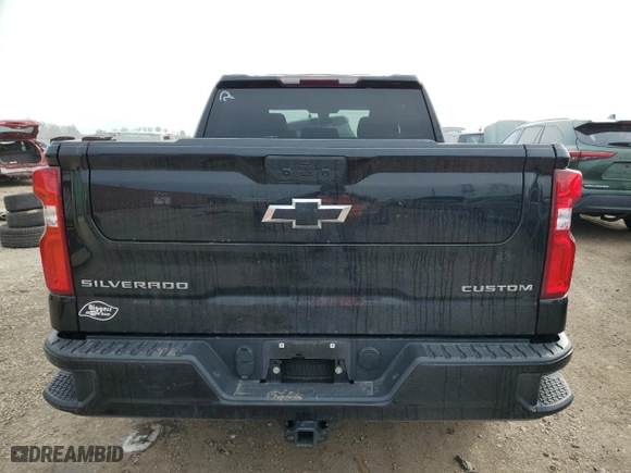 2021 Chevrolet Silverado 1500 Custom with VIN 3GCPYBEK8MG471859, listed as a Copart auction lot 44492155 with 70,258 mi miles and Salvage Title. Bid and sale history available at carsss.com. Image 6.