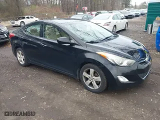 2013 Hyundai Elantra GLS PZEV with VIN KMHDH4AE4DU016675, listed as a IAAI auction lot 42009797 with 104,343 mi miles. Bid and sale history available at carsss.com. Image 1.