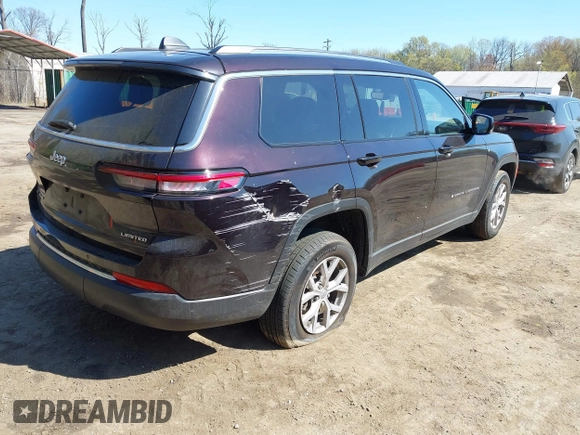 2022 Jeep Grand Cherokee Limited z VIN 1C4RJKBGXN8624536, wystawiony jako IAAI lot #41995179 z przebiegiem 34 830 mil mil oraz . Historia ofert i sprzedaży dostępna na DreamBid. Obrazek 4.