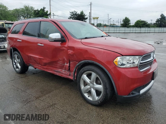 2011 Dodge Durango Citadel with VIN 1D4SE5GT3BC695425, listed as a Copart auction lot 57605535 with 186,998 mi miles and Salvage title. Bid and sale history available at DreamBid. Image 4.