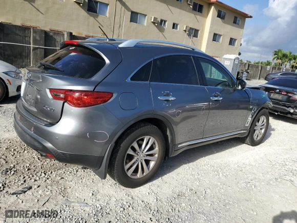 2017 Infiniti QX70 with VIN JN8CS1MW0HM411502, listed as a Copart auction lot 61092504 with 43,814 mi miles and Salvage Title. Bid and sale history available at carsss.com. Image 3.