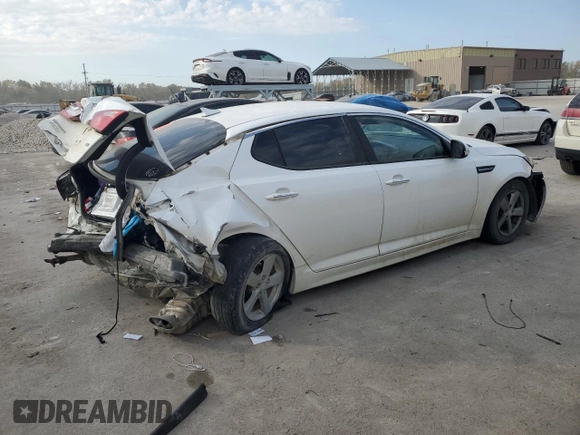 2015 Kia Optima LX with VIN KNAGM4A71F5598582, listed as a Copart auction lot 77694334 with 0 mi miles and Salvage Title. Bid and sale history available at carsss.com. Image 3.