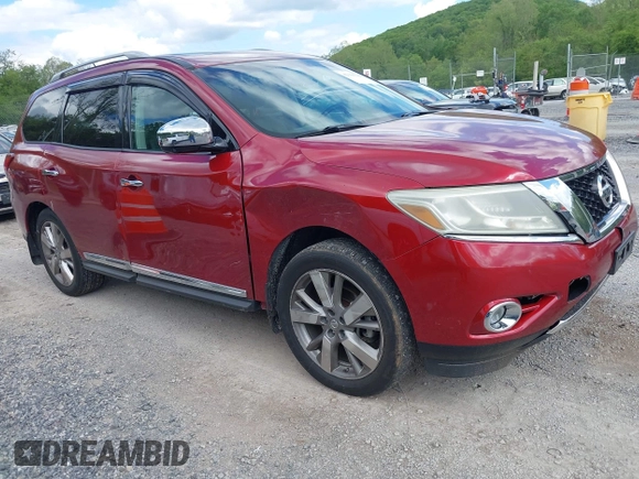 2013 Nissan Pathfinder SV with VIN 5N1AR2MM1DC641760, listed as a IAAI auction lot 42156769 with 149,850 mi miles and . Bid and sale history available at DreamBid. Image 1.