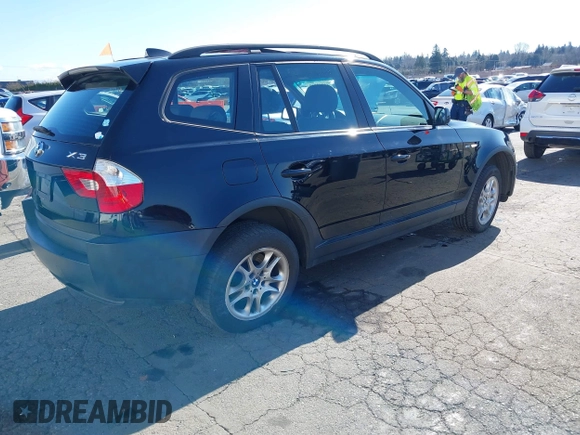 2004 BMW X3 2.5i with VIN WBXPA73444WB26471, listed as a IAAI auction lot 41702540 with 161,894 mi miles. Bid and sale history available at carsss.com. Image 4.