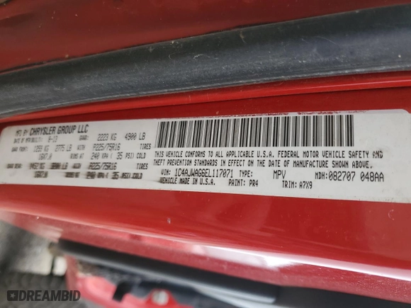 2014 Jeep Wrangler Sport with VIN 1C4AJWAG6EL117071, listed as a Copart auction lot 44582975 with 0 mi miles and Salvage Title. Bid and sale history available at carsss.com. Image 15.