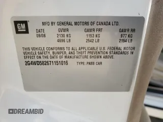 2007 Buick LaCrosse CXL with VIN 2G4WD582671151016, listed as a Copart auction lot 49095975 with Not Provided miles and Salvage Title. Bid and sale history available at carsss.com. Image 12.