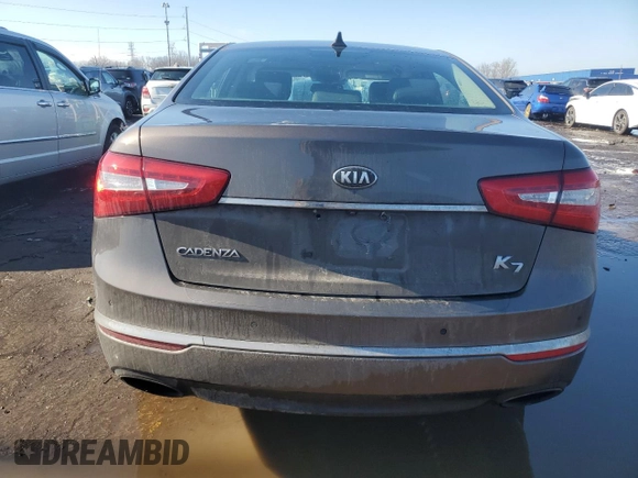2014 Kia Cadenza Premium with VIN KNALN4D72E5164290, listed as a Copart auction lot 46880435 with Not Provided miles and Salvage Title. Bid and sale history available at DreamBid. Image 6.