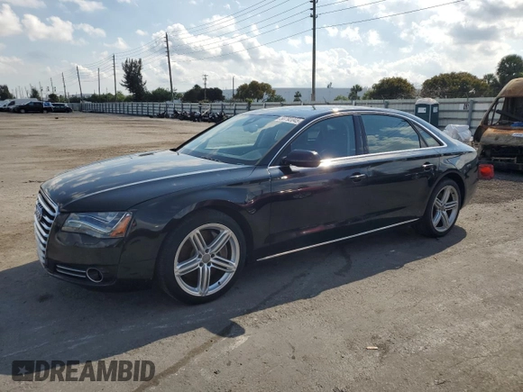 2013 Audi A8 4.0L with VIN WAUR2AFD1DN008020, listed as a Copart auction lot 50792045 with 132,293 mi miles and Clean title. Bid and sale history available at DreamBid. Image 1.