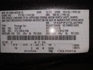 2016 Ford Focus SE with VIN 1FADP3F21GL247906, listed as a IAAI auction lot 42043546 with 124,532 mi miles and . Bid and sale history available at DreamBid. Image 9.