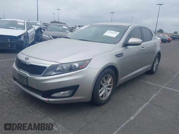 2013 Kia Optima LX with VIN KNAGM4A71D5414691, listed as a IAAI auction lot 41916576 with 245,851 mi miles. Bid and sale history available at carsss.com. Image 2.
