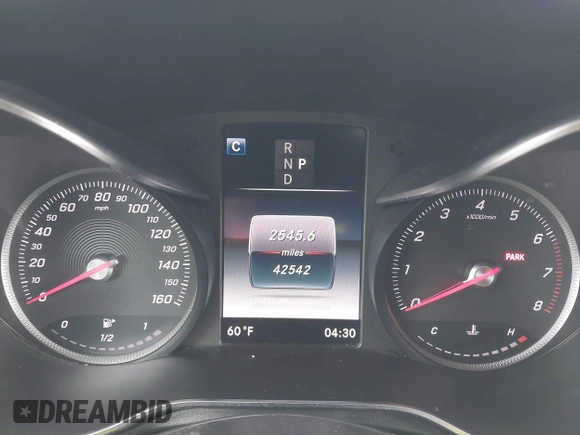 2019 Mercedes-Benz GLC 300 with VIN WDC0G4JB1KV136690, listed as a IAAI auction lot 42121407 with 42,542 mi miles and . Bid and sale history available at DreamBid. Image 7.