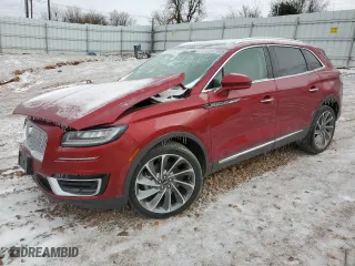 2019 Lincoln Nautilus Reserve with VIN 2LMPJ8LPXKBL65905, listed as a Copart auction lot 43731955 with 0 mi miles and Salvage Title. Bid and sale history available at carsss.com. Image 1.