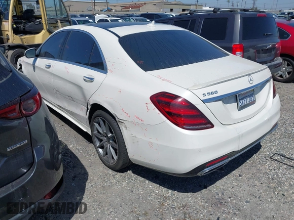 2018 Mercedes-Benz S 560 with VIN WDDUG8DB0JA416705, listed as a IAAI auction lot 41533553 with 30,268 mi miles and . Bid and sale history available at carsss.com. Image 3.