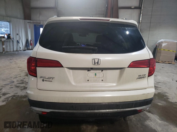 2016 Honda Pilot Elite with VIN 5FNYF6H02GB104395, listed as a Copart auction lot 46621795 with 49,260 mi miles and Salvage Title. Bid and sale history available at carsss.com. Image 6.