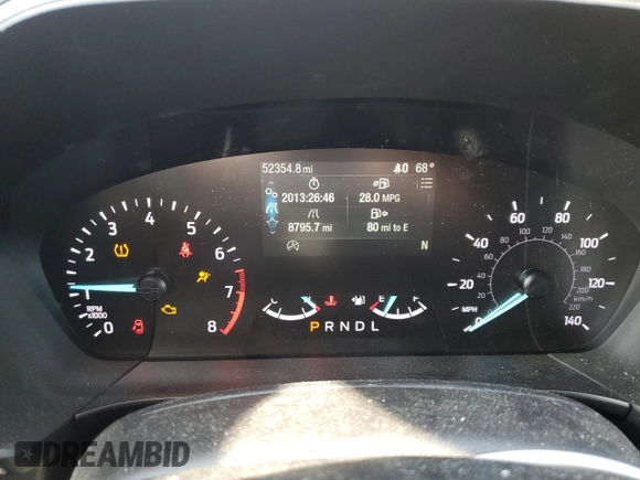 2020 Ford Escape S with VIN 1FMCU0F60LUB93370, listed as a Copart auction lot 54929985 with 52,354 mi miles and Salvage title. Bid and sale history available at DreamBid. Image 9.
