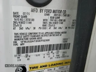 2016 Ford Expedition Limited z VIN 1FMJU2AT2GEF02305, wystawiony jako Copart lot #51755245 z przebiegiem 159 142 mil mil oraz Czysty tytuł • Clean title. Historia ofert i sprzedaży dostępna na DreamBid. Obrazek 13.