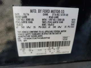 2017 Ford Explorer XLT z VIN 1FM5K7D87HGB20742, wystawiony jako Copart lot #55100945 z przebiegiem 82 558 mil mil oraz Czysty tytuł • Clean title. Historia ofert i sprzedaży dostępna na DreamBid. Obrazek 14.