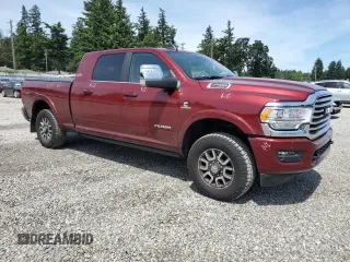 2024 Ram 2500 Longhorn with VIN 3C6UR5PL2RG383945, listed as a Copart auction lot 59219295 with 4,802 mi miles and Salvage title. Bid and sale history available at DreamBid. Image 4.