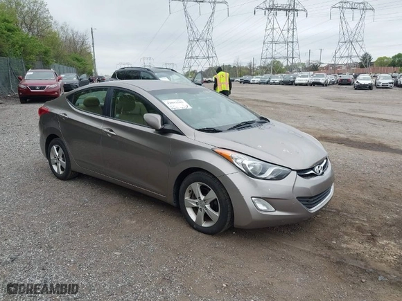 2012 Hyundai Elantra GLS with VIN 5NPDH4AEXCH095704, listed as a IAAI auction lot 42093583 with 99,154 mi miles. Bid and sale history available at carsss.com. Image 1.